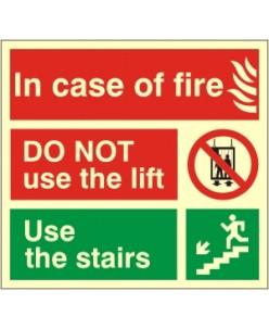 In Case of Fire Sign-Photoluminscent 